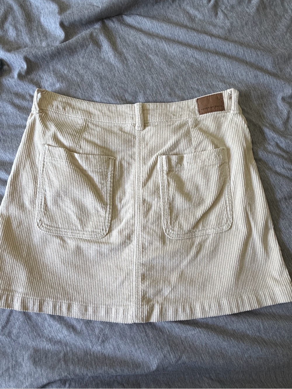 American Eagle Outfitters Cream Corduroy Mini Skirt - Picture 2 of 4